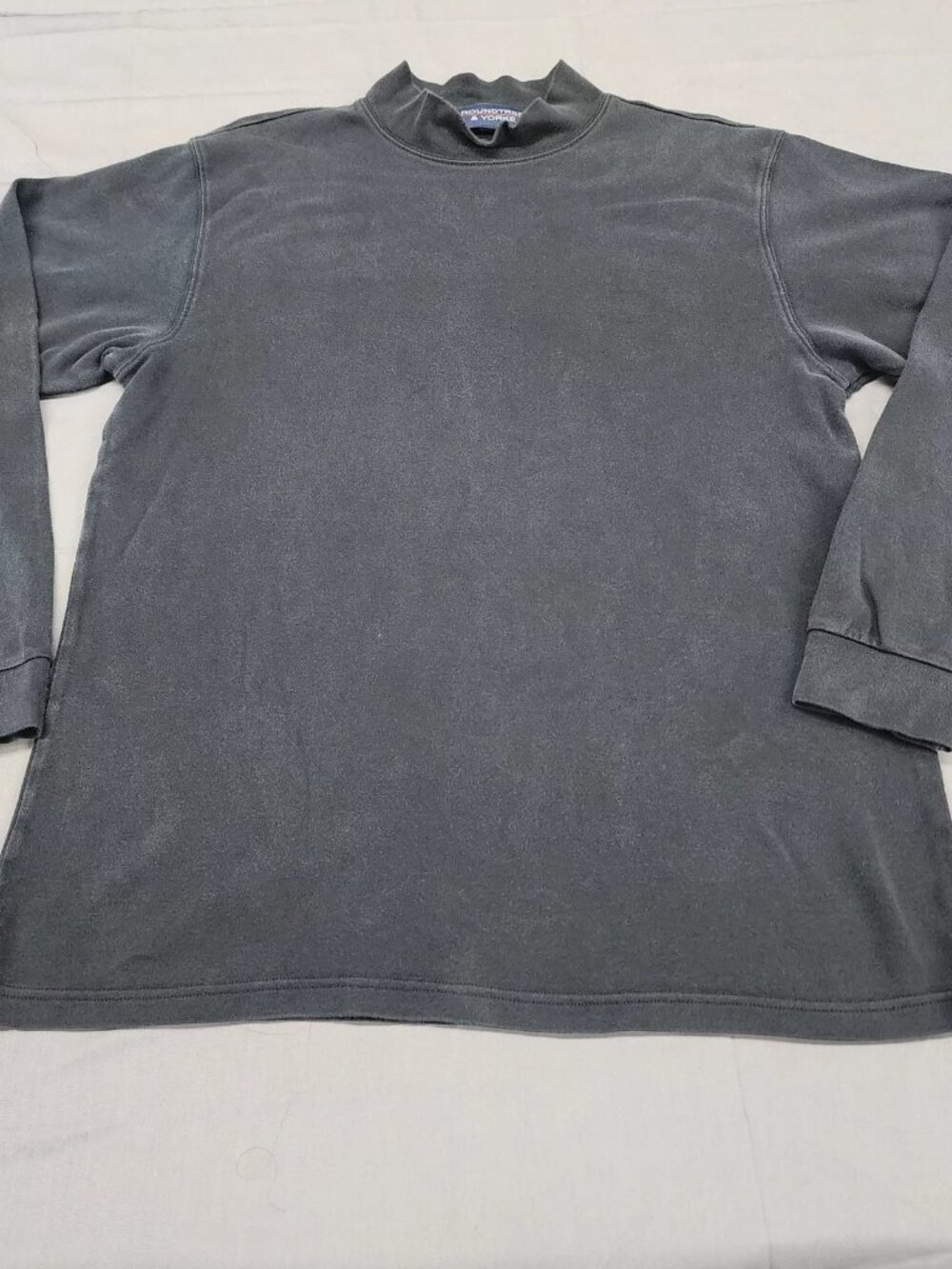 Roundtree and Yorke Mens M Black Mock Neck Long Sleeve Shirt Solid Knit
